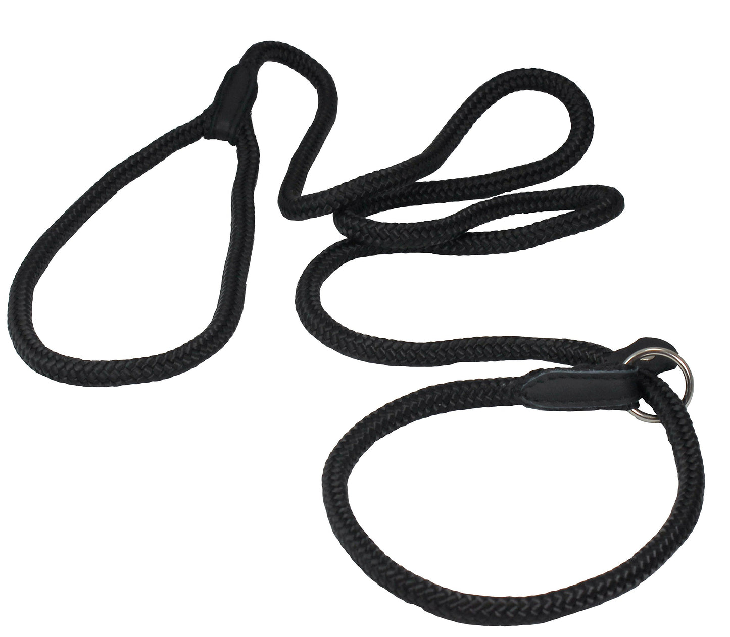 Dogs My Love Nylon Rope Slip Dog Lead Collar and Leash British Style 4ft Long (Medium: 3/8" (8mm) Black)